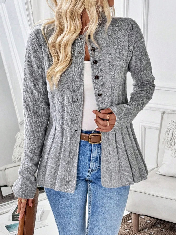 Elysia | Soft Cable Style Knit Cardigan