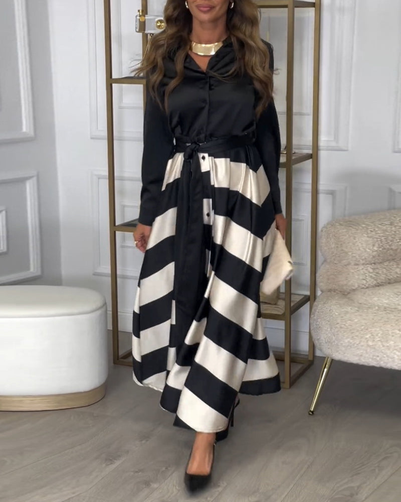 Ariana - Striped Elegance Dress