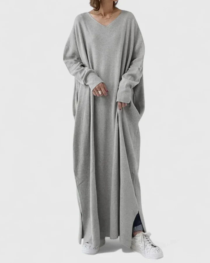 ORYNELLETH – COMFORTABLE V-NECK DRESS