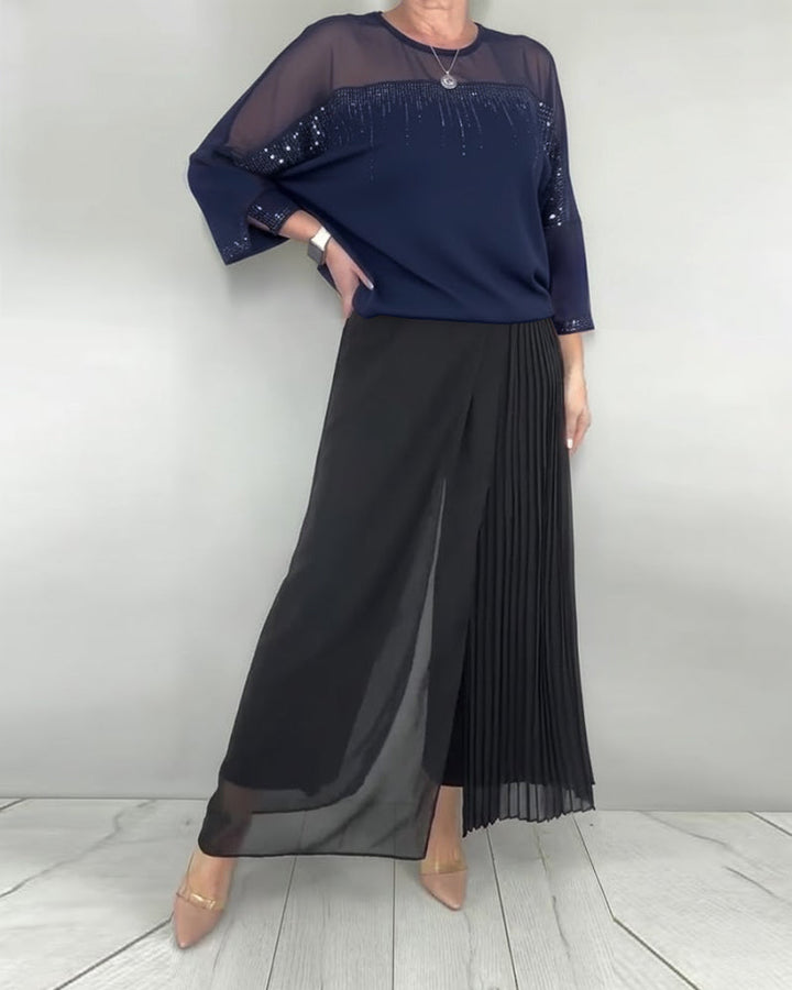 Mesh Split Loose Blouse