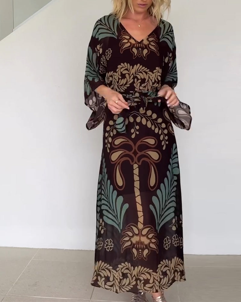 Dress Bohemian V-neck Loose