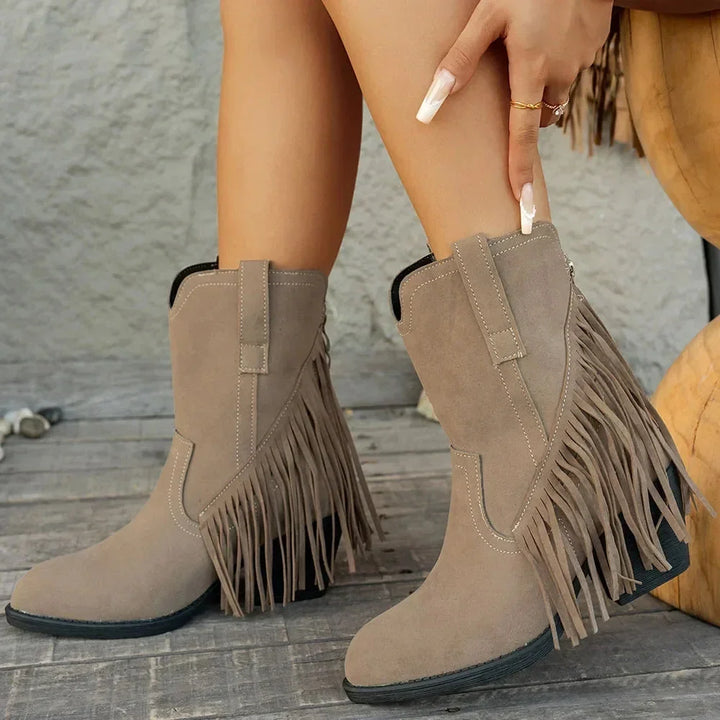 Gabriela | Stylish And Comfortable Fringe Cowboy Boots