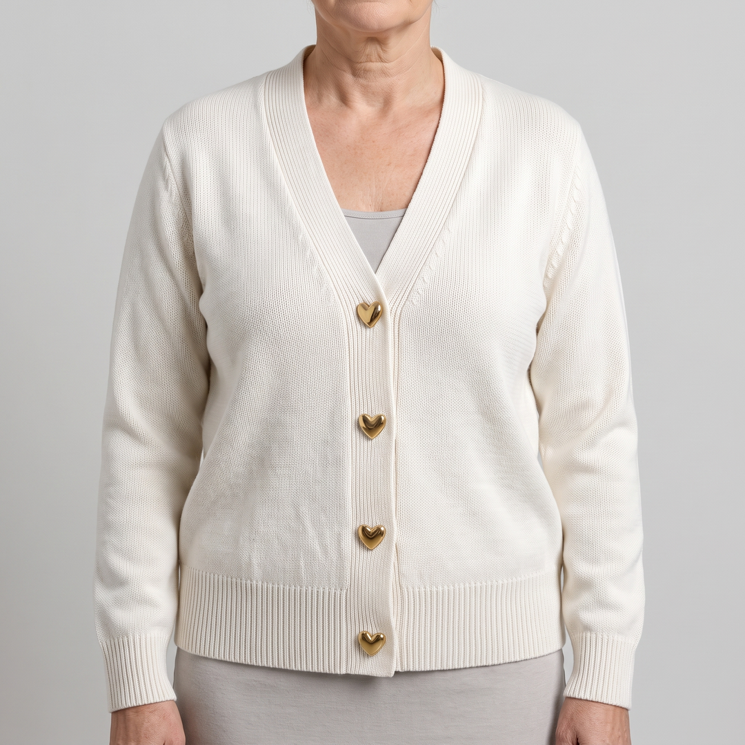 Everly | Comfortable Knit Cardigan with Charming Heart Buttons