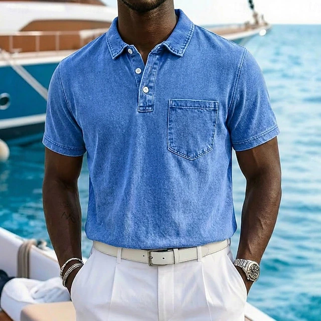 Lucas | Vintage-Washed Cotton Blend Polo Shirt