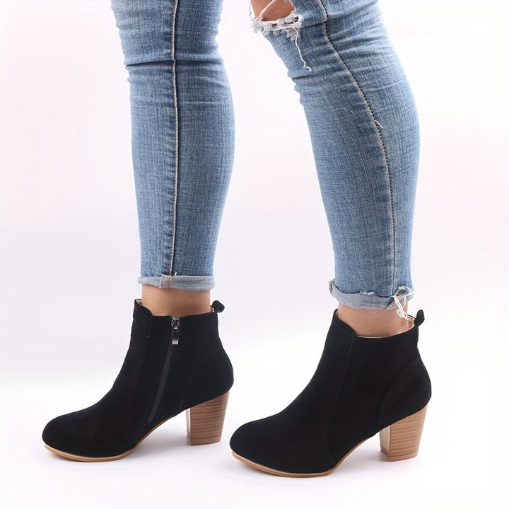 Freya | Versatile Block-Heel Suede Ankle Boots