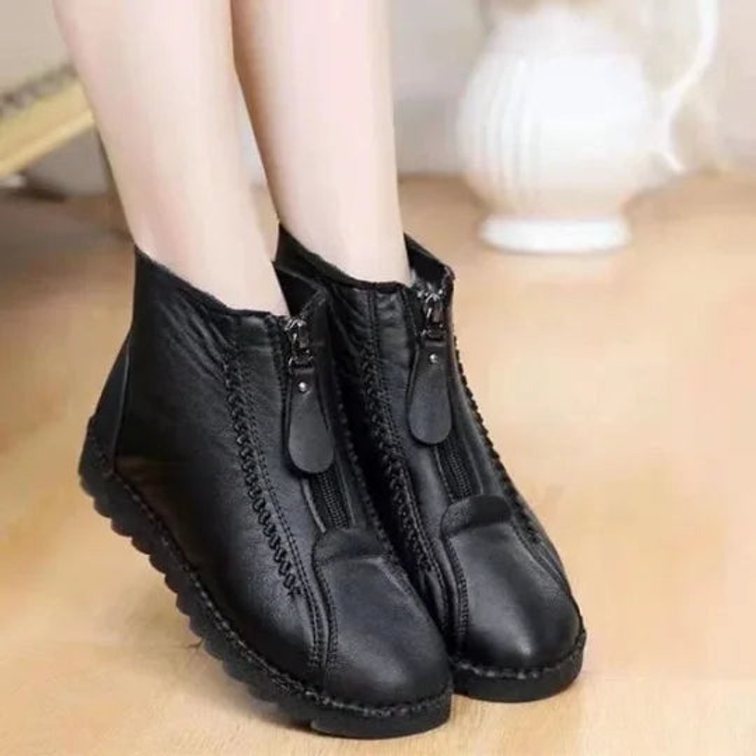Maribel | Fleece-Lined Leather Ankle Boots for Women