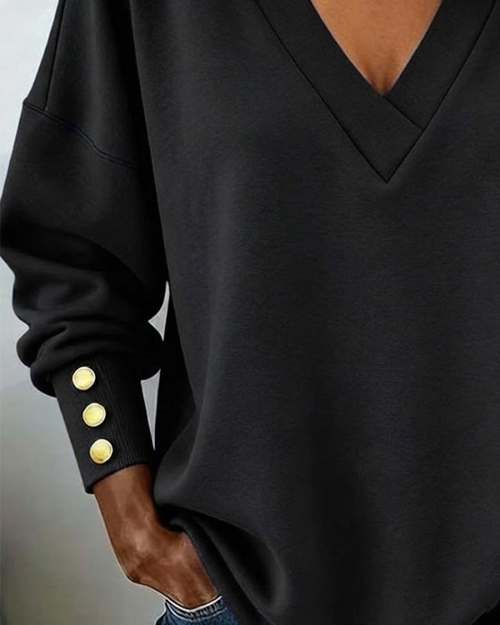 Stylish V-Neck Top with Horse Print