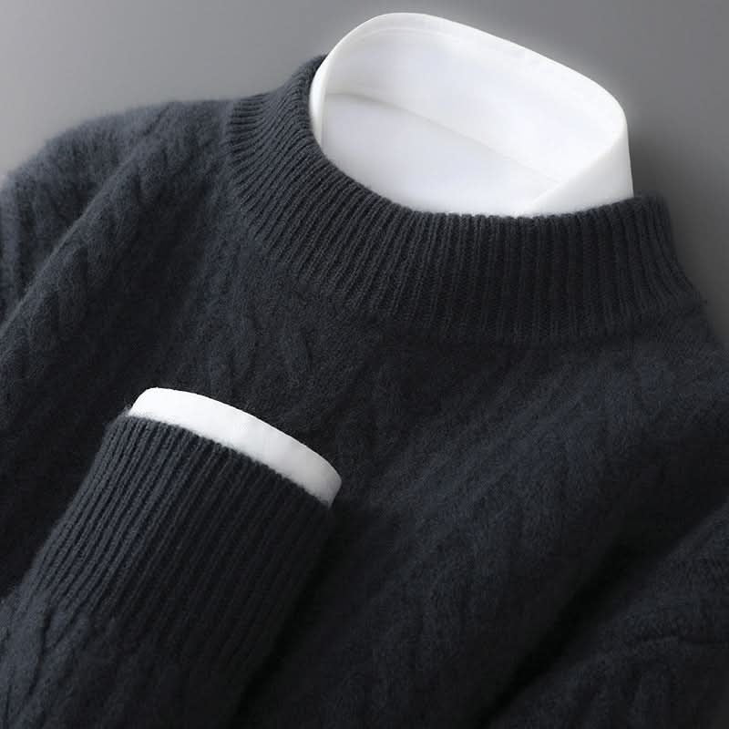 Weston | Lightweight Cable Style Cashmere Knit Sweater