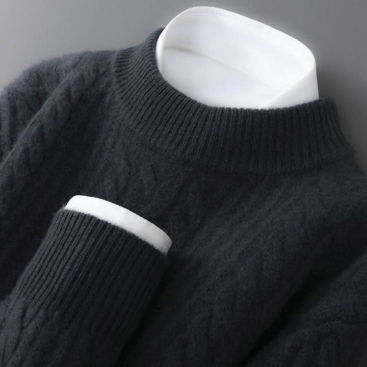 Weston | Lightweight Cable Style Cashmere Knit Sweater