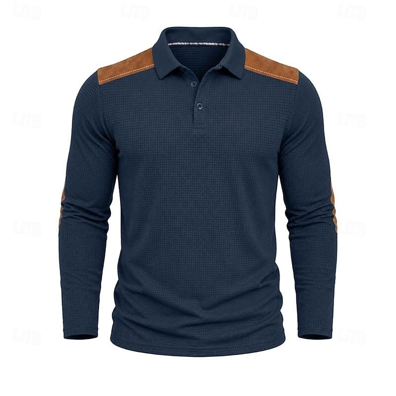 Henry | Refined Textured Long-Sleeve Polo Shirt