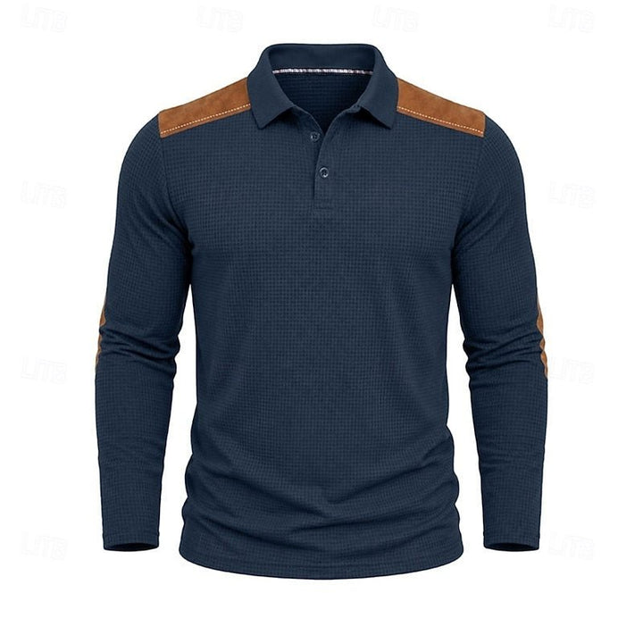 Henry | Refined Textured Long-Sleeve Polo Shirt