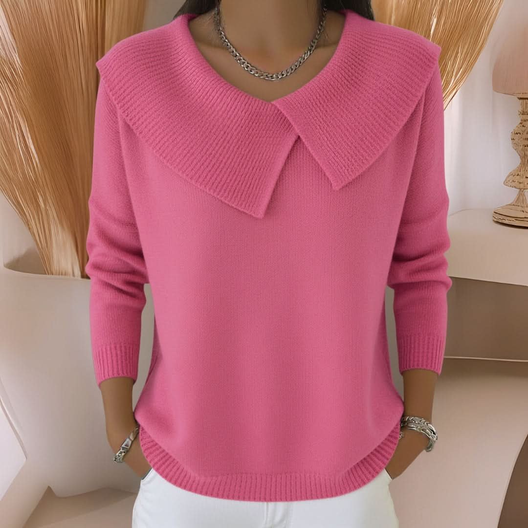 Mila | Soft Knit Sweater with Elegant Collar Detail