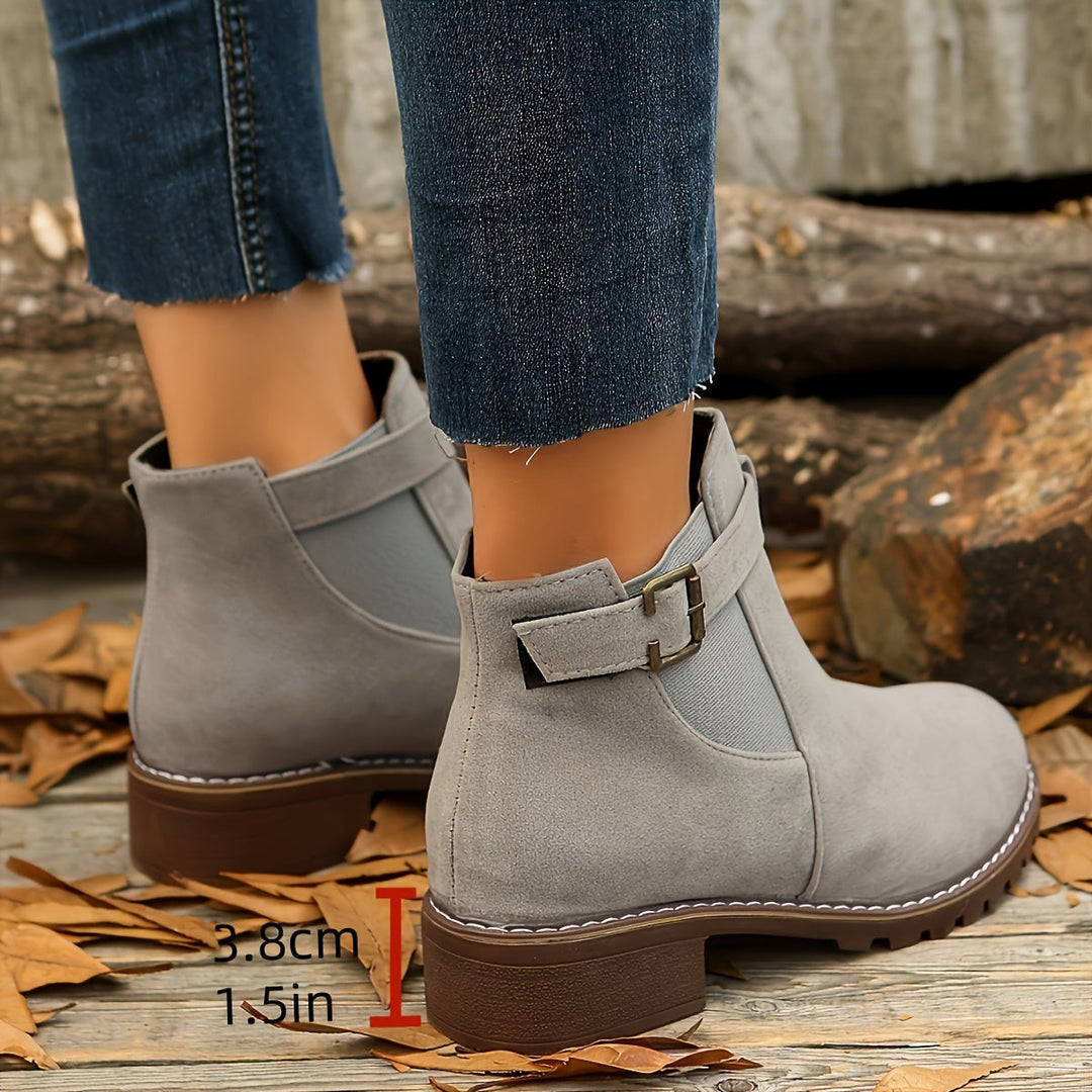 Adalynn | Buckle-Detail Chelsea Ankle Boots with Lug Sole