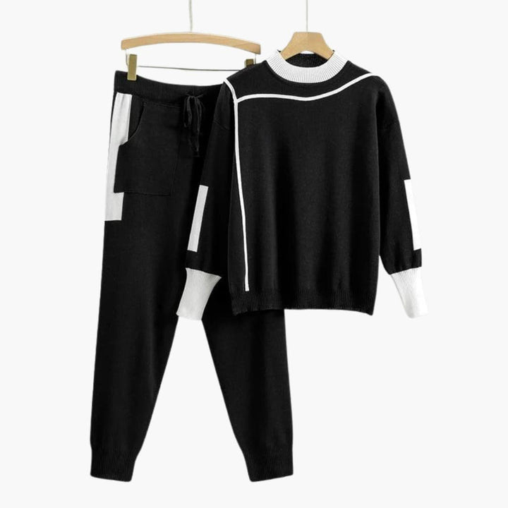 Stella | Modern Contrast Trim Knit Set