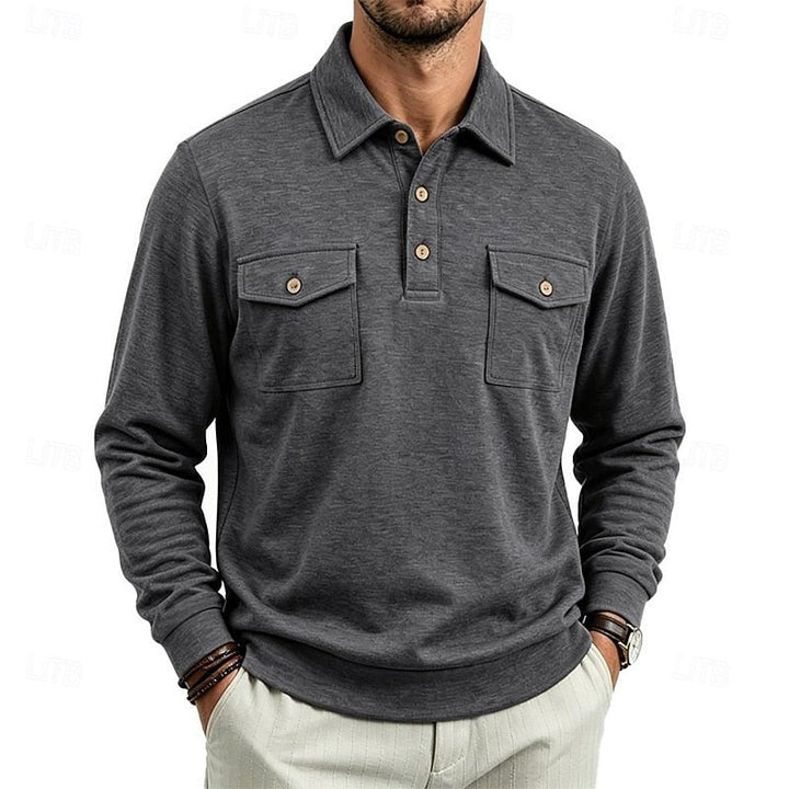 Stetson | Refined Long-Sleeve Pocket Polo Shirt