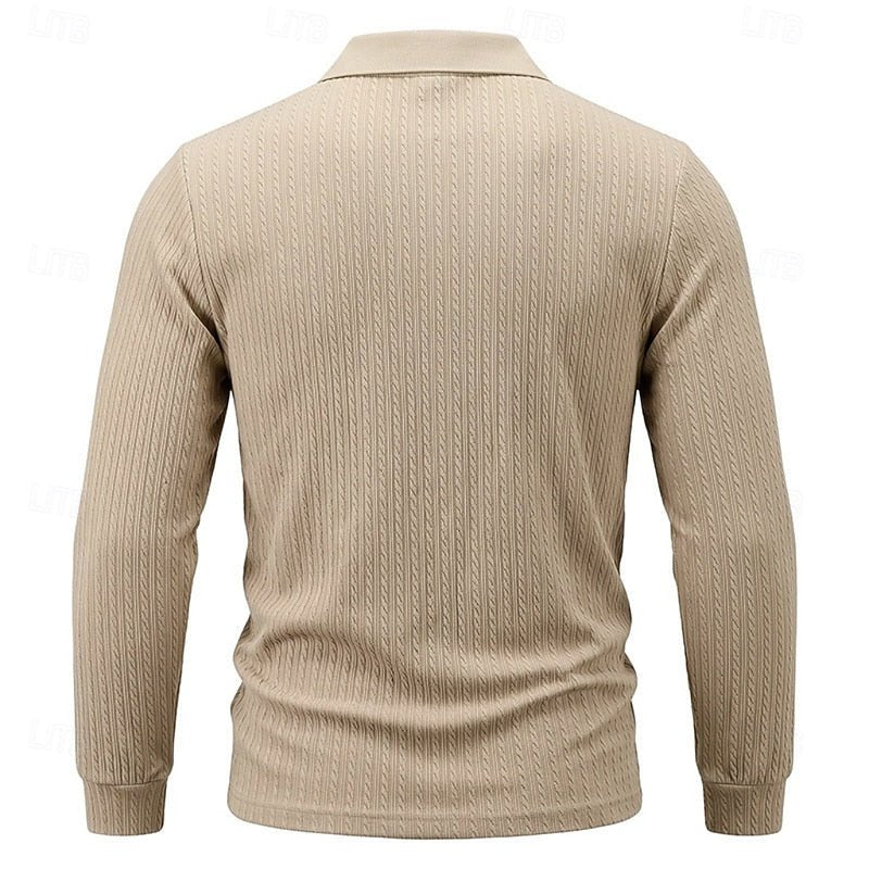 Carson | Textured Quarter-Zip Polo Shirt