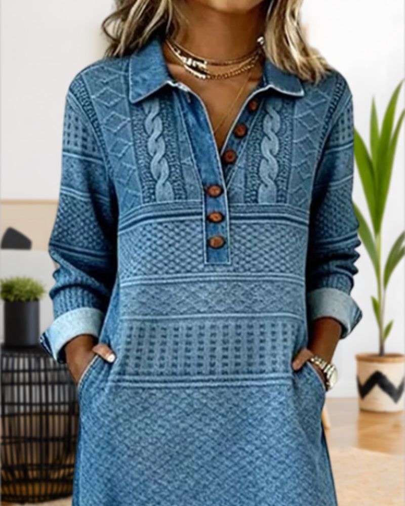 Dress Modern Half Button Flip