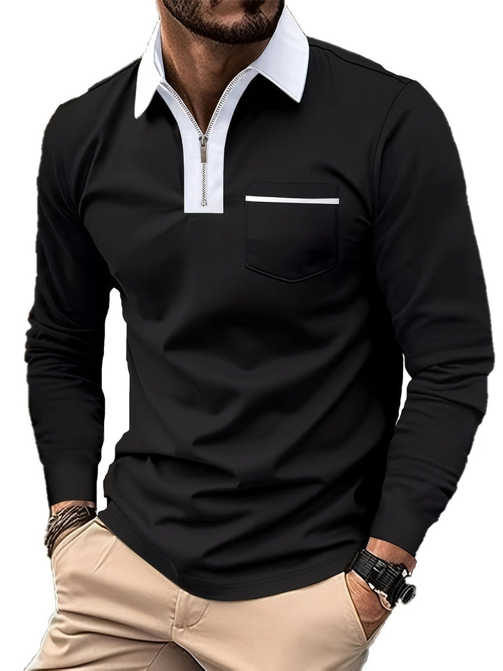 Daniel | Refined Long-Sleeve Zip-Collar Polo Shirt