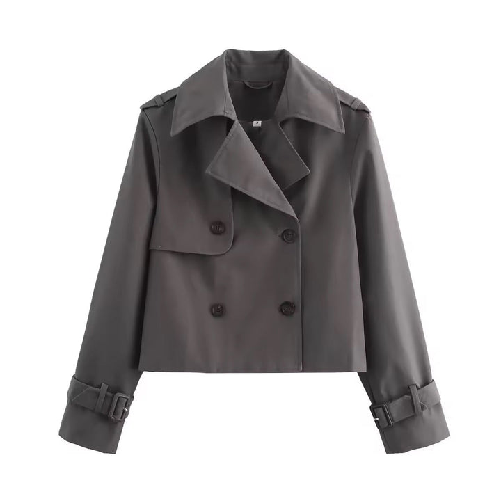 Lavinia | Women's Cropped Double-Breasted Trench Coat