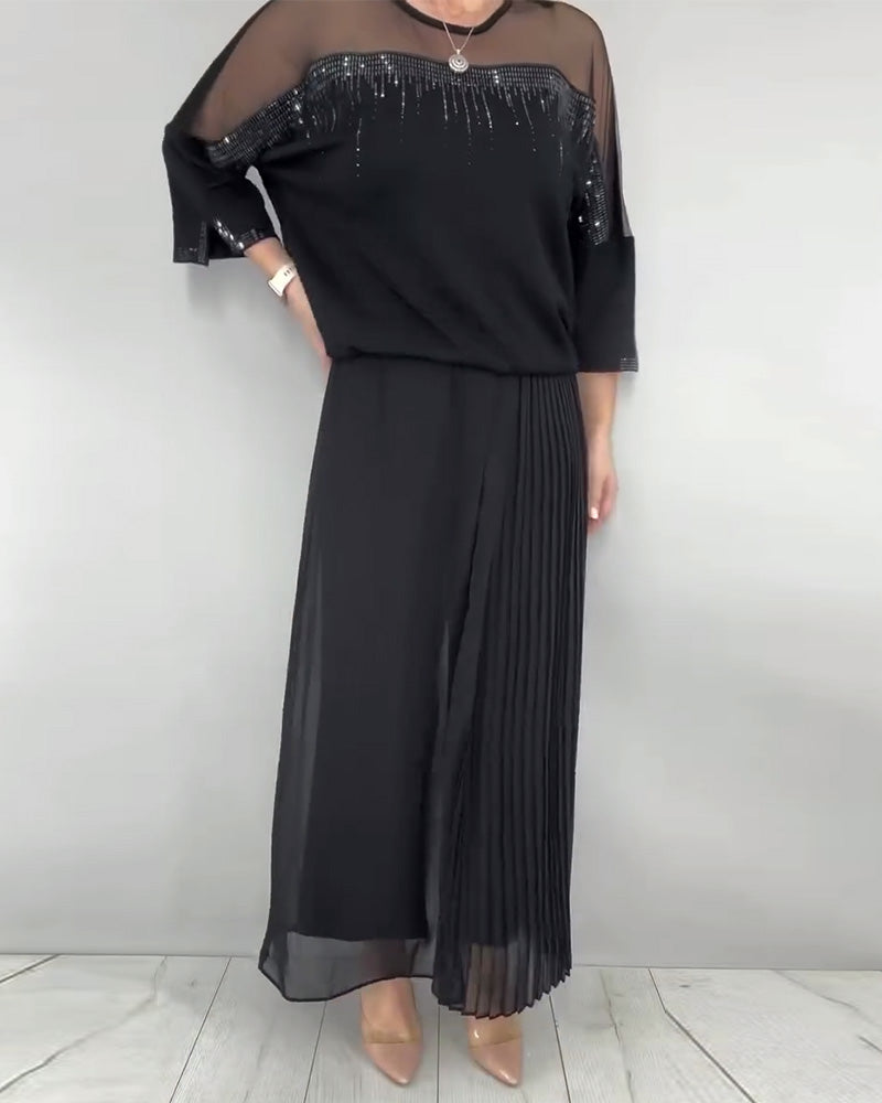 Mesh Blouse Split Loose