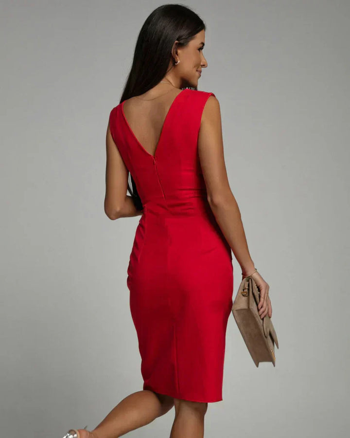 Moana | Pleated V-Neck Dress