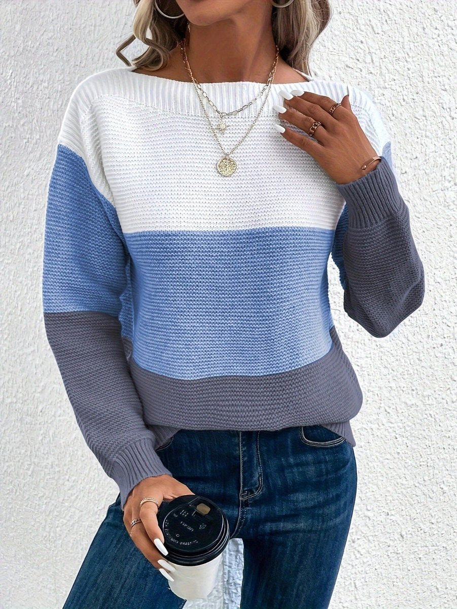 Mercy | Modern Design Color-Block Knitted Sweater