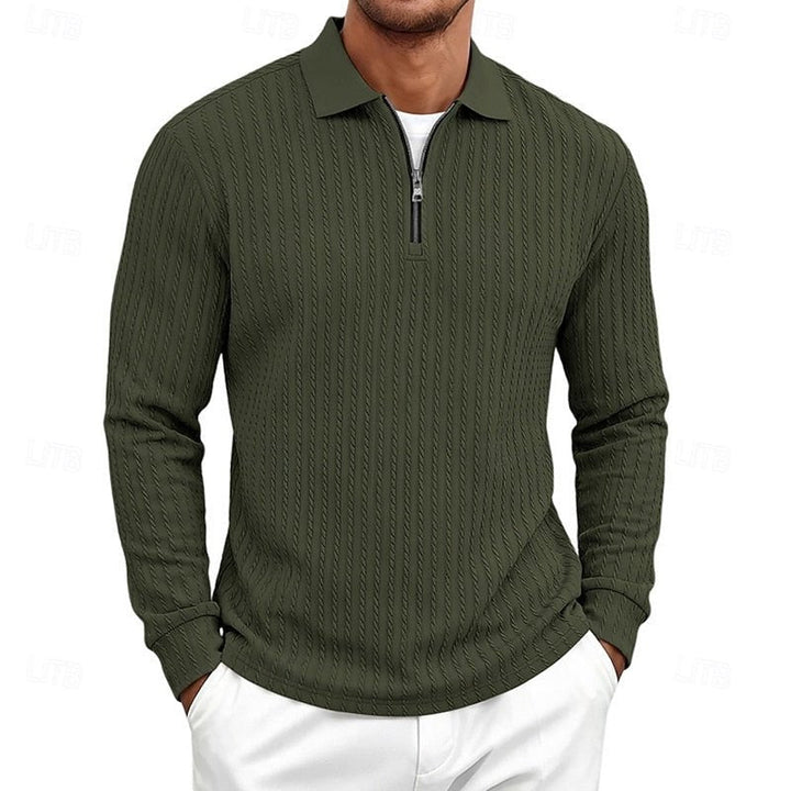 Carson | Textured Quarter-Zip Polo Shirt