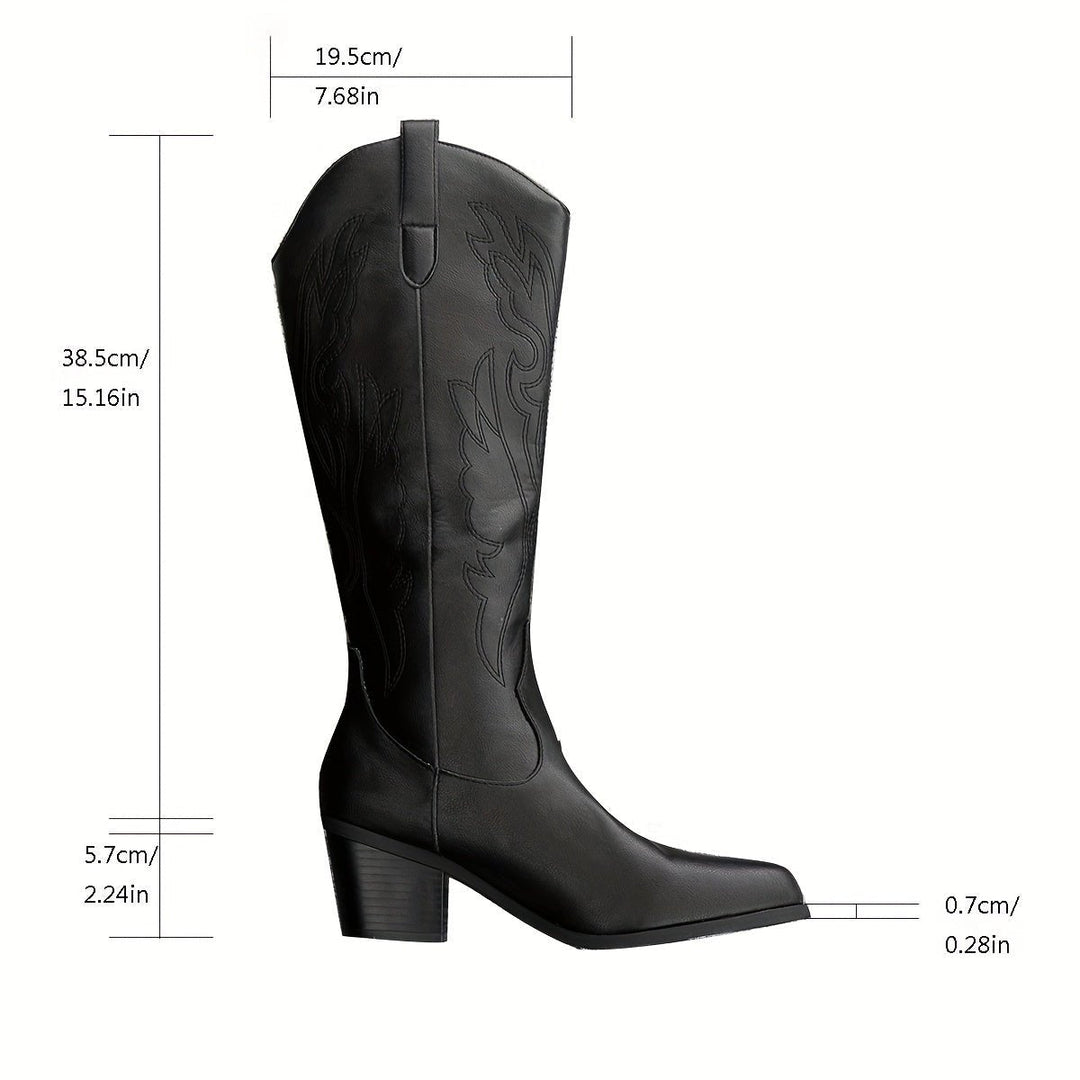Elowyn | Elegant And Stylish Wide-Calf Cowboy Boots