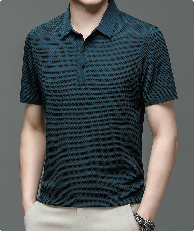 Michael | Breathable Mesh Button-Up Polo Shirt