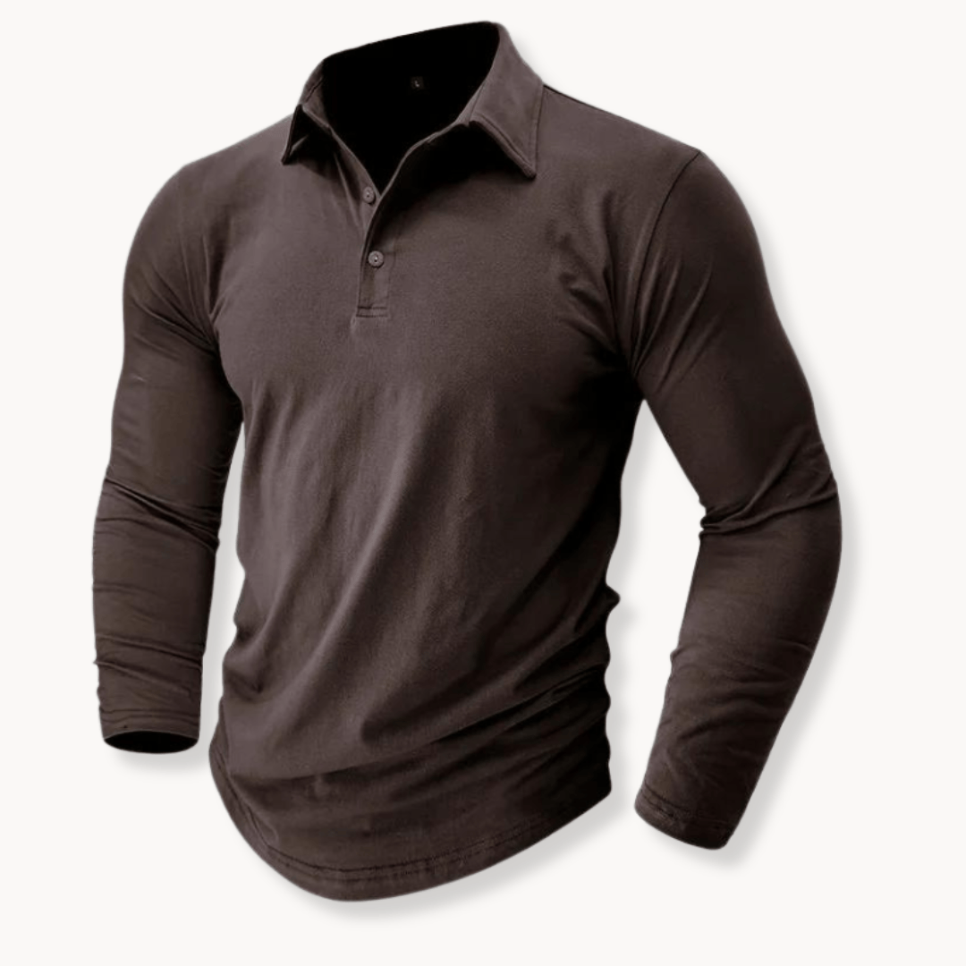 Lorenzo | Casual Long Sleeve Collared Polo Shirt