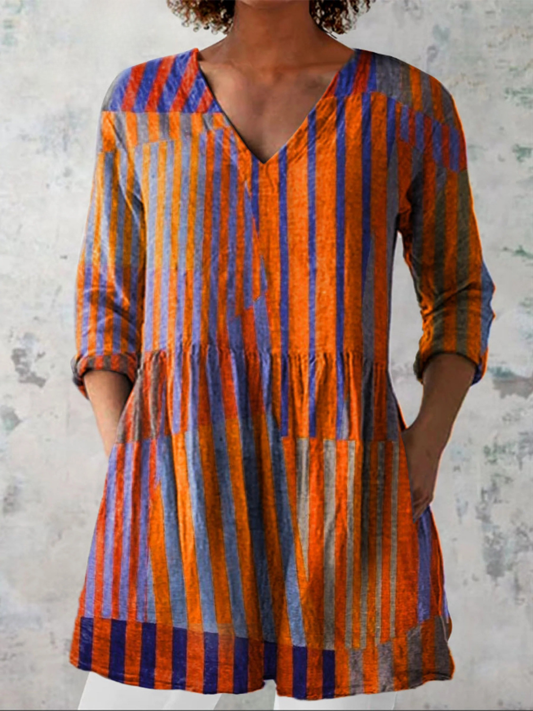 Nadia - Long V-Neck Shirt