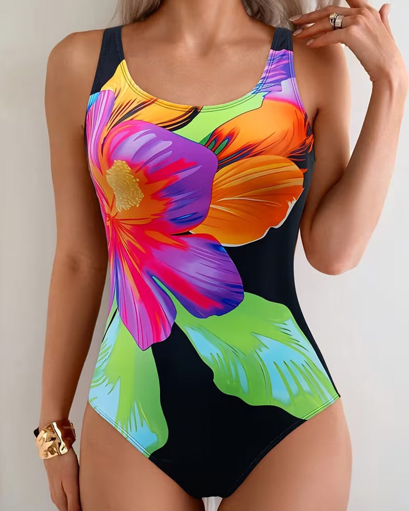 Comfortable Printed One Piece Swimsuit