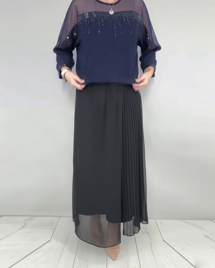 Mesh Blouse Split Loose