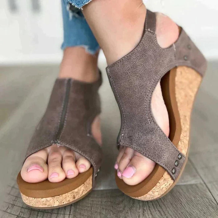 Veralyn | Women's Slip-On Open-Toe Wedge Sandals