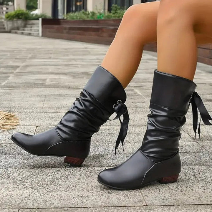 Colette | Women's Lace-Up Slouchy Block Heel Ankle Boots
