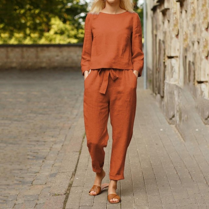 Rosalie | Women's Comfortable Summer Blouse and Pants Two-Piece Set