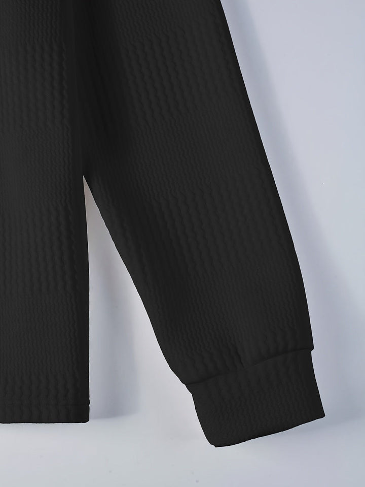Calvin | Textured Long-Sleeve Polo Shirt