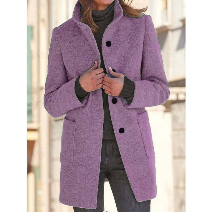 Eliana | Elegant Stand Collar Tailored Trenchcoat