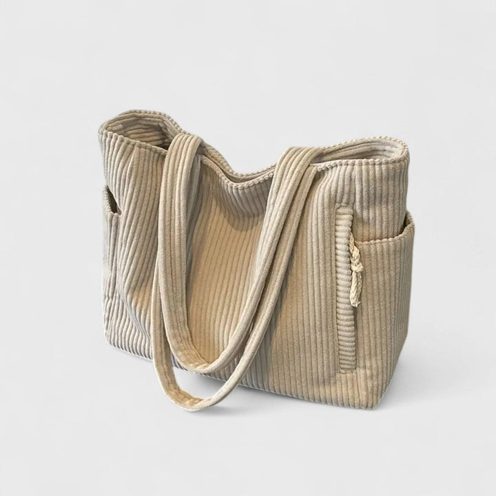 Cami | Spacious Design with Rope Accents Corduroy Tote Bag