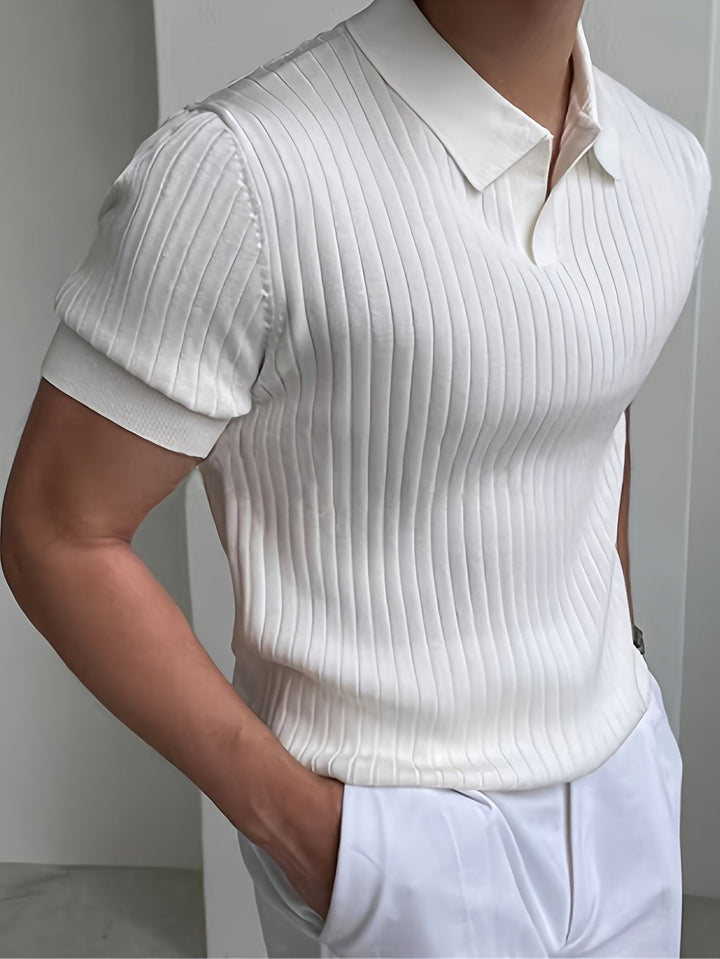 Jack | Refined Ribbed Textured Polo Shirt For Men
