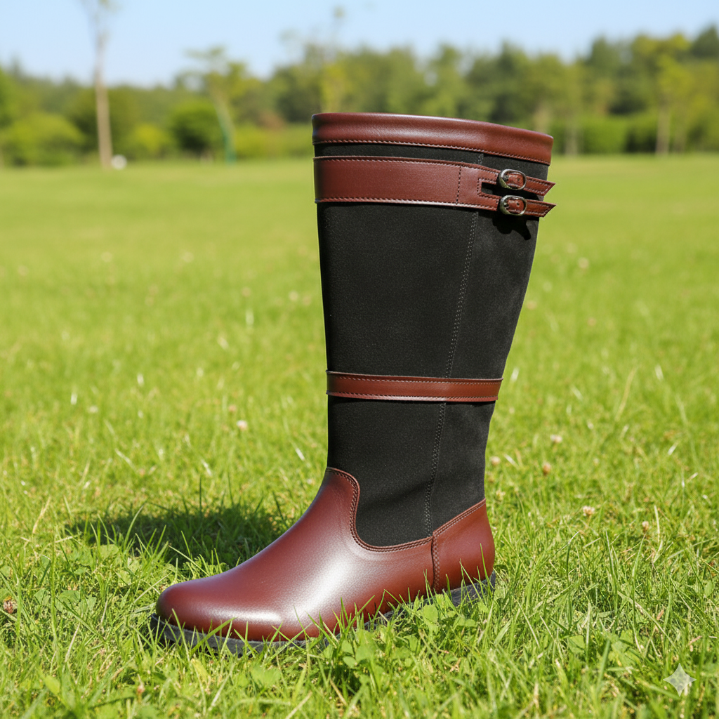 Stella | Stylish High-Shaft Buckle Leather Boots