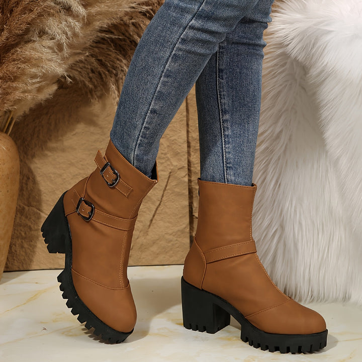 Sophie | Modern And Confident Buckle Strap Ankle Boots