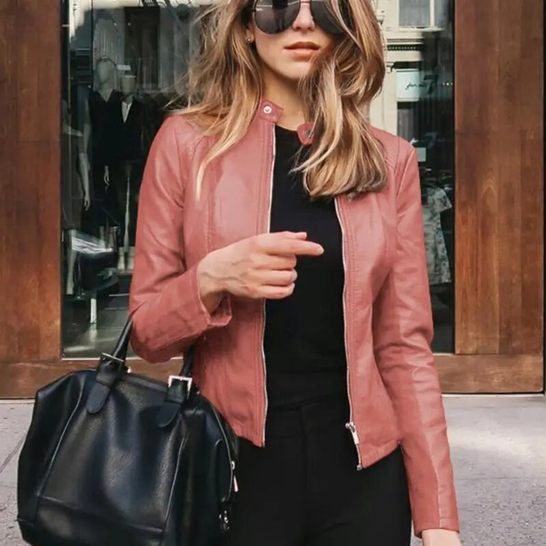 Diana | Modern And Polished Cropped Leather Jacket