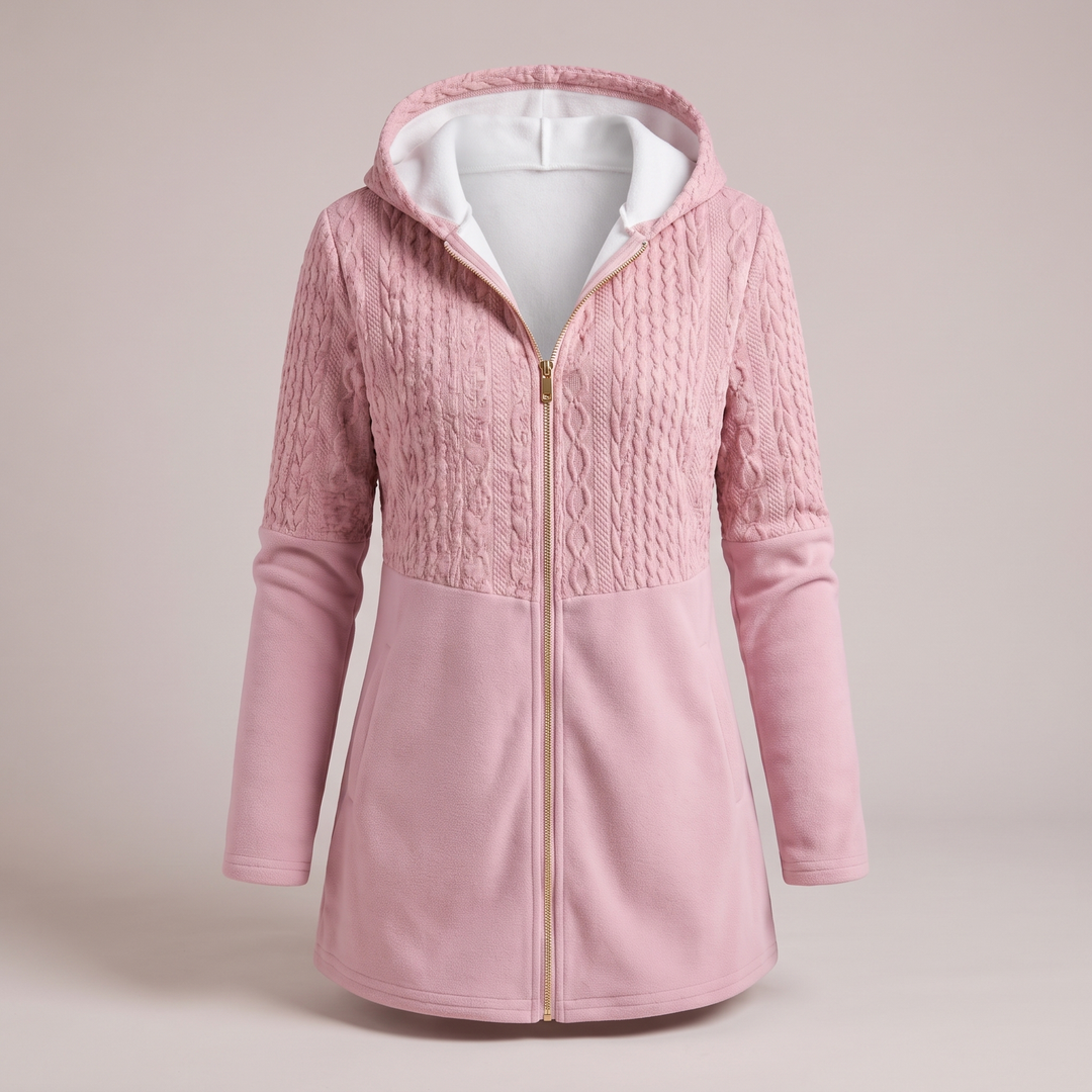 Josie | Textured Zip Front Style Longline Knit Cardigan