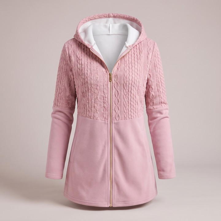 Josie | Textured Zip Front Style Longline Knit Cardigan