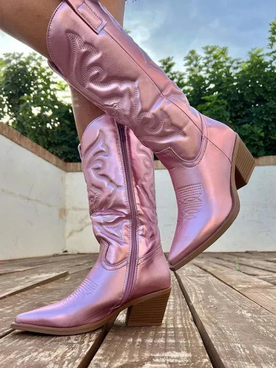 Sienna | Chic Metallic Cowboy Boots With Western-Inspired Style