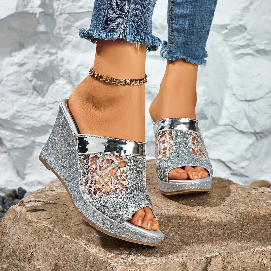 Alexis - Elegant Lace High Heel Sandals