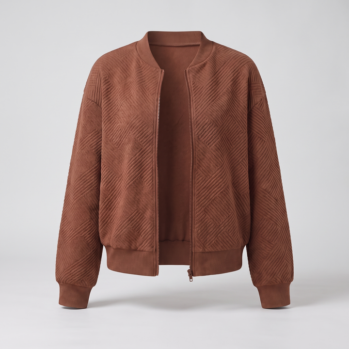 Natalie | Lightweight Textured Chevron Style Knit Cardigan