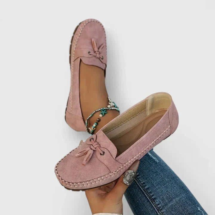 Ariah | Women's Suede Bow Slip-On Loafers