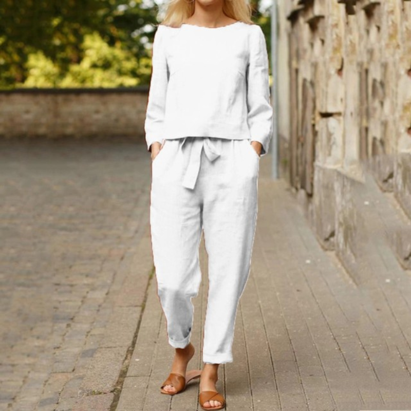 Rosalie | Women's Comfortable Summer Blouse and Pants Two-Piece Set